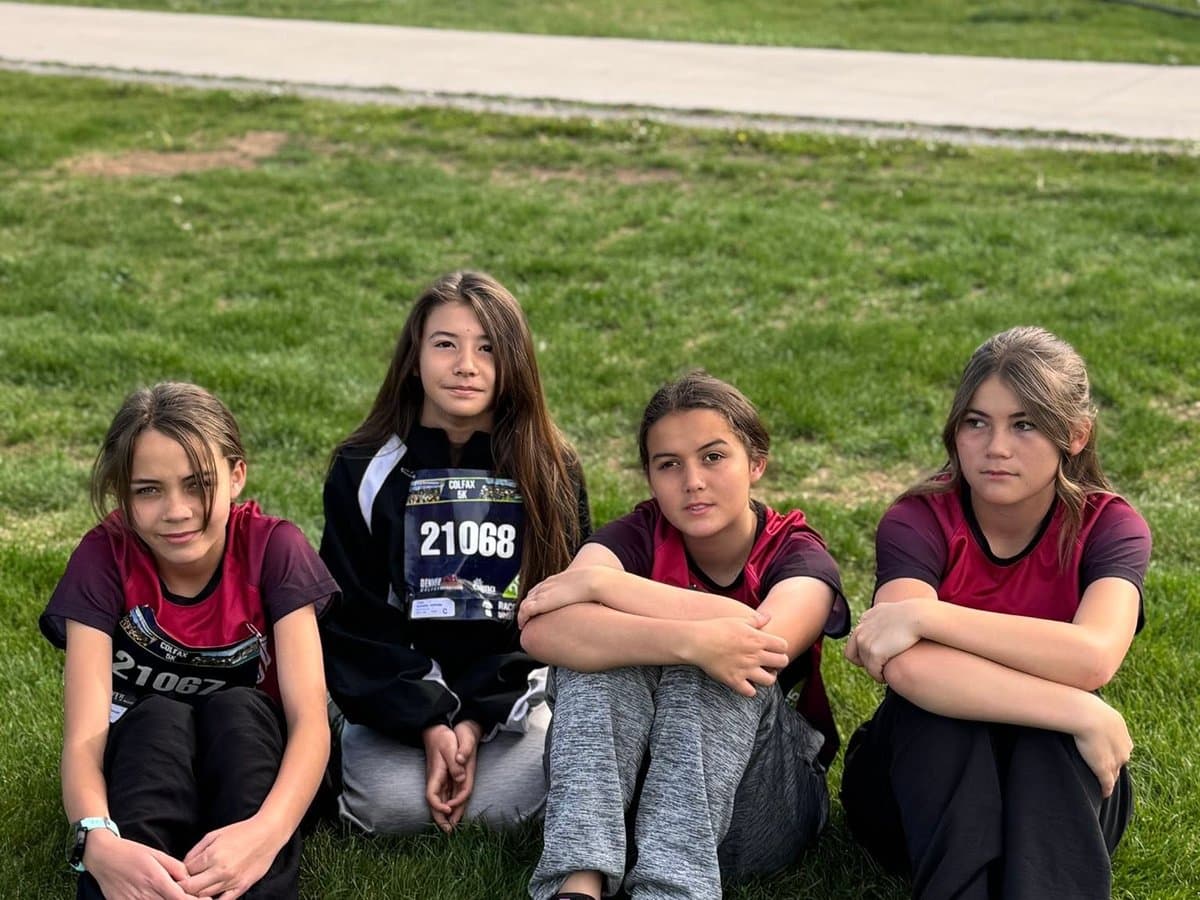 Elmwood Eagles cross country runners at a meet